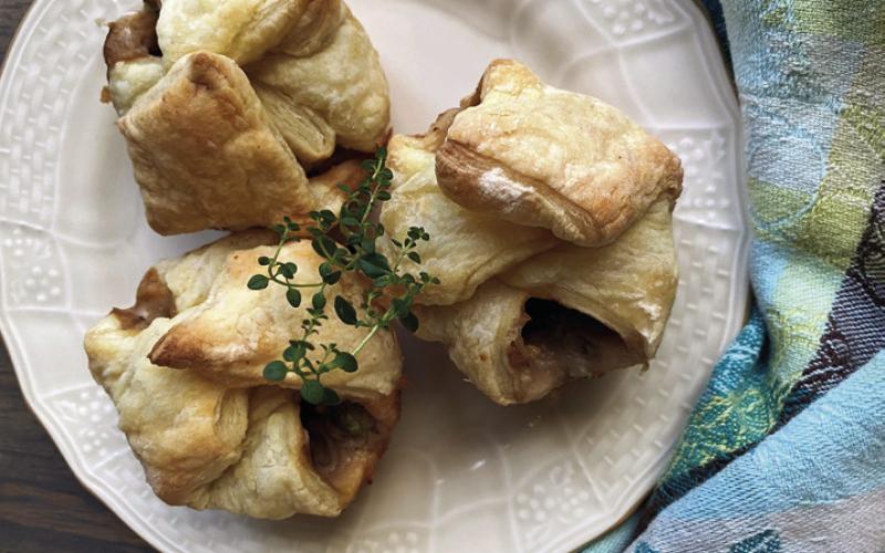 MINI MUSHROOM POT PIES are a delightful culinary experience that combines comfort and gourmet flair. These pastries are filled with a savory taste of mushrooms, a creamy sauce, and fresh herbs. Creating a flavorful bite in every bite. Perfect as an appetizer or a main dish, they are easily shareable and add a touch of elegance to any meal. Plus, they are a fantastic way to enjoy vegetables. This delicious, soon to be, comfort food will warm your heart and satisfy your cravings. | ANGELINA LARUE PHOTO