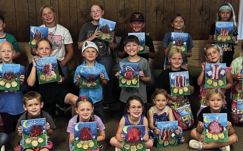 ART CAMP 25 children participated in the first night of the 4-H Art Camp at the Graham Community Center Tuesday night. | XANE REITER PHOTO