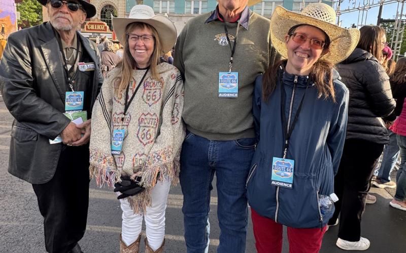 AMONG THOUSANDS of visitors flocking to Springfield the morning of April 30, we happened upon friends from Texas, including road warrior Dora Meroney of Amarillo and her family.
