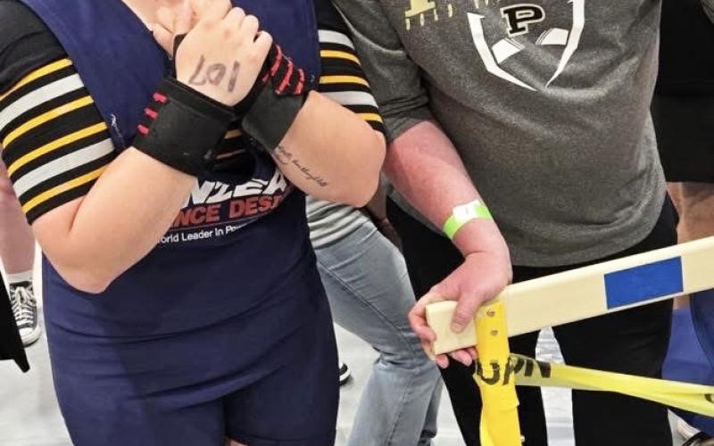 PERSONAL BEST Elizabeth Fox placed seventh and set a new total personal record at the THSWPA Regional Powerlifting Championship, including a personal-best 300-pound squat. | COURTESY PHOTO