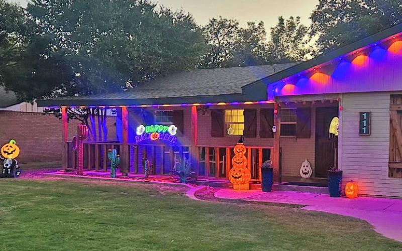 YARD ART Joanna Menjares of Post spends a little extra time decorating for Halloween. Take a drive by when the sun goes down to see the lights! | COURTESY PHOTO