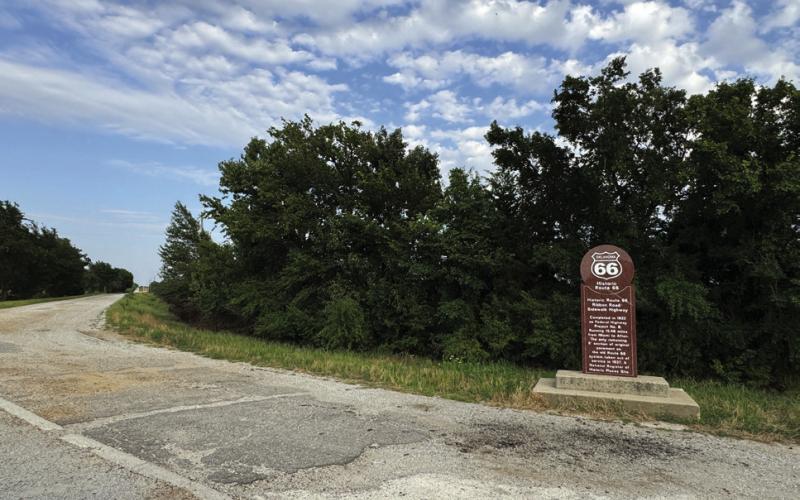 THE RIBBON ROAD outside Miami, Oklahoma, is a remnant of the solitary stretch of Route 66 that was built in 1912 (before the Route was officially designated) as a single lane. | THE TEXAS SPUR