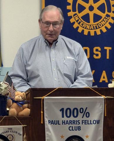 CIVIC LEADERSHIP Garza County Judge Lee Norman spoke to members of the Post Texas Rotary Club on Tuesday, April 14, sharing stories and reflections from his time serving as the Garza County Judge. | POST DISPATCH