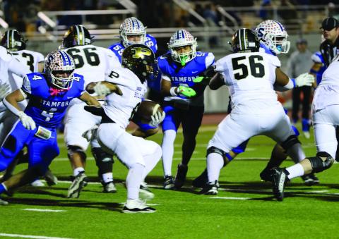 SEASONENDING The Post Antelopes football season endedThursday, December 5 after their game against the Stamford Bulldogs. The Bold Gold Antelopes hold their heads high with the Regional Semifinal run and four gold trophies. | KHLOE SMITH PHOTO