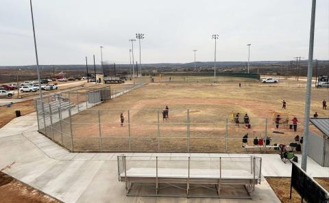 FIELD FIXUPS Improvements to Post’s baseball field complex were made possible by a Post Rotary Club donation, proving that more than monetary support goes a long way. | COURTESY PHOTOS