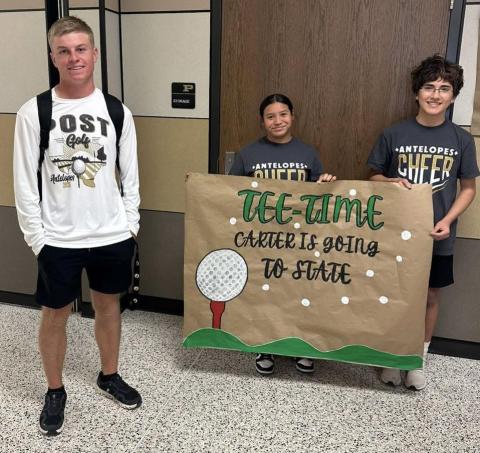 STATE BOUND Carter Petty received a sendoff on Friday, April 24, as he headed to compete at the UIL State Golf Tournament, representing Post after advancing from Region 1-2A. | COURTESY PHOTO