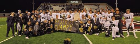 DISTRICT CHAMPIONS The Post Bold Gold Antelopes finished their season with a district record of 5-0 after their win against the Abernathy Antelopes Friday, November 8, with a score 21-13. | KHLOE SMITH PHOTO