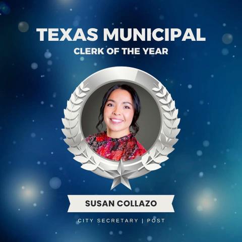 STATEWIDE RECOGNITION Susan Collazo, city secretary for the City of Post, has been nominated for the 2026 Texas Municipal Clerk of the Year Award. | COURTESY PHOTO
