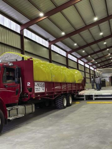First modules unload at Texas Star Co-op Gin. Photo Provided