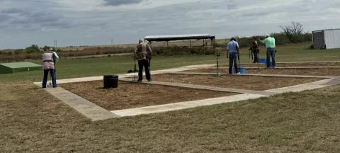 Another squad preparing to shoot handicap on the last day of the shoot.