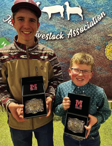 Busy weekend at our County Stock Show &amp; Sale! I had to share a pretty special photo from this weekend….both my boys won the Goat Showmanship buckle! Kasen won Senior Goat Showmanship &amp; Keithland won Junior Goat Showmanship! This was Keithland’s first county show to compete in (because Pee Wee didn’t count, he says). They both showed so well, and we are so proud of them!! Photo by Kristi Wink