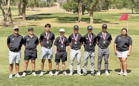 REGION BOUND For the Post High School boys varsity golf team, Carter Petty and Yessenia Saucedo qualified for the Region 1-2A golf tournament during district play. The team will compete at the regional tournament next week in Canyon after representing the Bold Gold with a strong performance on Monday, April 6. | COURTESY PHOTO