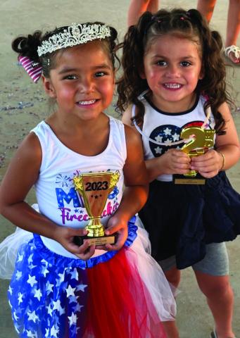 2024 PAGEANT Everly Hernandez (left) won first place in the 2024 Little Miss Firecracker during the July 4th celebration. Mylanni Deleon won second place. | DAWN GRAVES PHOTO