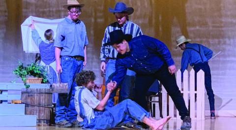 ONE ACT PLAY PHS performs The Diviners for the UIL One Act Play competition held Tuesday. Kody Osborn plays Melvin Wilder, A.B. FlowersplaysDeweyMaplesandtheextrasareplayedbyJoshuaGomez, AlejandroRodriguez-Martinez,andSethLee. | POSTDISPATCHPHOTO