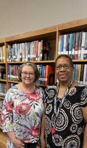 LIBRARIANS Pam Humble (left) and assistant Kathy Manuel are our incredible librarians at the Post Public Library. Stop in to purchase a book from their super large sale. | STAFF PHOTO