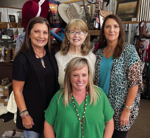 The staff of KD’S Korral are Donna Smith, Jaynie Dickson, and Vicki Gray. Seating is the owner Kim Aten.