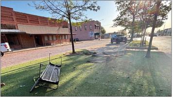 MAIN STREET DAMAGE After a multi-county car chase it ended in Post with an arrest and $25,000 worth of damage. | COURTESY PHOTO