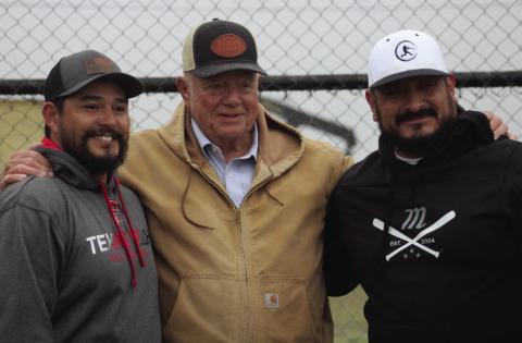GROUNDBREAKING Zach Sanchez, David Nichols, and Roy Perez were on hand for the groundbreaking ceremony for the renovationsofthe David Nichols Ball Park. | JULIA CHILDS PHOTO