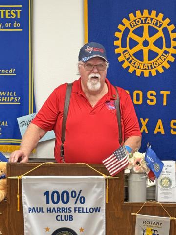 HONOR FLIGHT Post Rotary club hosted Terry Walkup.