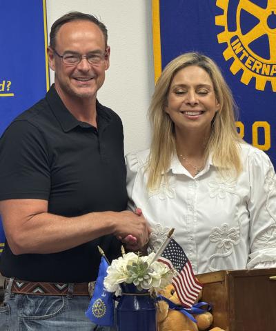 CELEBRATION PLANNING Janie Suber, representing the Post Area Chamber of Commerce, spoke at the Post Rotary Club meeting June 2 about volunteer and sponsorship opportunities for the community’s July 4 celebration and efforts to keep activities free for local children. | COURTESY PHOTO