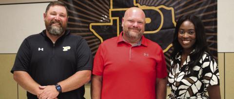 After a canvass of the votes from the May 6 election Jett Lott, Joe Don Schoonover and Chelsey Webb were sworn in for three-year terms to the Post Independent School District’s Board of Trustees. Photo by Julia Childs
