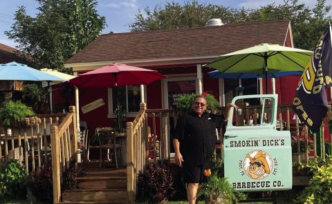 FACELIFT Dickie and Shellee Odom, owners of Smokin Dick’s Barbecue will soon start renovations on the patio to expand their seating capacity thanks to a matching grant from the CEDC. | COURTESY PHOTO