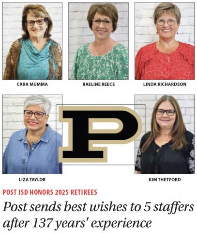 Post sends best wishes to 5 staffers after 137years' experience