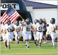 The Post Antelopes take the field before squaring off against the Littlefield Wildcats in Wildcat Stadium. The Bold Gold Antelopes fell to the Wildcats 38-14. ABIGAIL RODRIGUEZ | PHOTO
