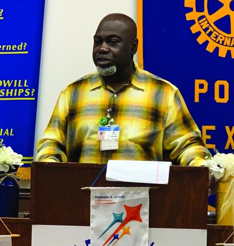 POST ROTARY CLUB Terry Jackson, a counselor at the Juvenile Regional Detention Center, shared the difference between 'maternal versus professional' in the workplace and the importance and benefits of spending quality time with your children. | ANNA GIBSON PHOTO