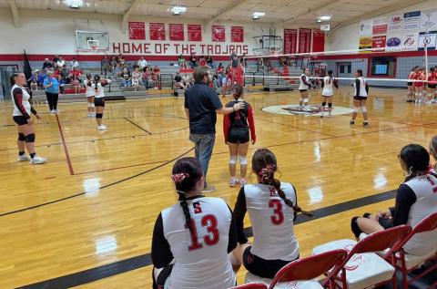 SOUTHLAND EAGLES A first volleyball team for the Southland Eagles. They played their first game at Tahoka, Aug. 12. | COURTESY PHOTO