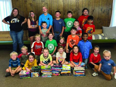 BOOK COLLECTION Garza County 4-H members collected over 100 books for the Post Elementary school during their October community service project. | XANE REITER PHOTO