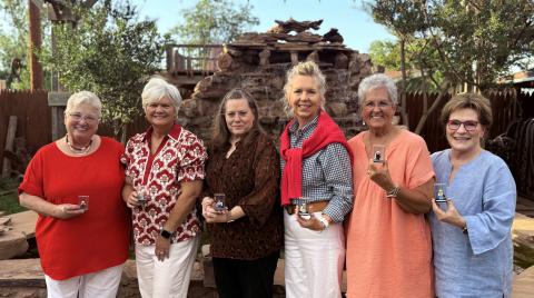 CLUB LEADERSHIP Newly installed officers of the Amity Study Club are, from left, Amy Weems, Nancy McDonald, Carol Williams, Kim Greer, Nancy Thuett and Mary Ann Wright, following the club’s installation ceremony held May 19 in the home of Karen Nichols. | COURTESY PHOTO