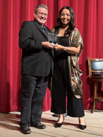 COMMUNITY SERVICE Post Rotary Club President Susan Collazo accepted the Giles C. McCrary Award, recognizing the club for its dedication, commitment and service to the community during the Community Recovery Center’s 2026 Recovery Roundup. | STEPHANIE ALLEN