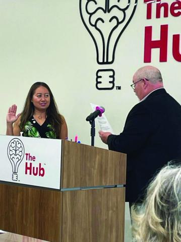 New officers of the Post Rotary Club are installed