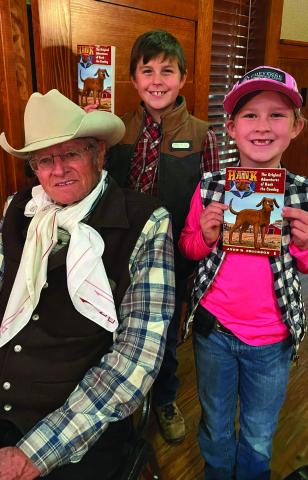 John Erickson visits with young fans of Hank the Cowdog