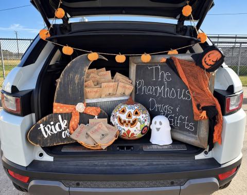 HALLOWEEN TREATS A festive trunk-or-treat display from the Pharmhouse Drugs &amp; Gifts featured in the 2024 community Fall Festival celebration. | COURTESY PHOTO