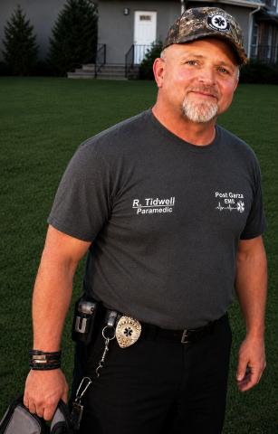 HOMETOWN HERO Rodney Tidwell, a longtime member of Garza County EMS, was recognized by Galls, a national public safety equipment company, for his dedication and service in emergency medical response. | COURTESY PHOTO
