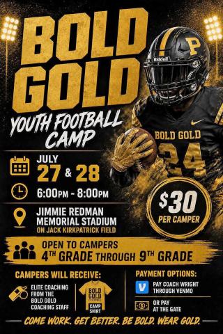 Bold Gold to host youth football camp