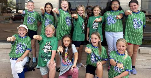 FASTPITCH SOFTBALL From left: Post 9/10 players Kahla Coghill, Ariella Collazo, Alizae Armendariz, Emily Araiza, Adela Contreras, Lyndi McClain, Sophia Gonzales, Rielee Soto, Phoenix Strawn-Cash, Morgan Tadlock, Sara Tadlock and Lyla Walkup took a trip to San Angelo for last week’s tournament. | COURTESY PHOTO