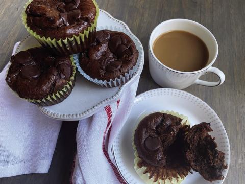 Double Chocolate-Almond Butter Muffins offer an incredibly moist, delicious, and incredible sweetness that share the rewards that plants and nature have to offer. | ANGELINA LARUE PHOTO