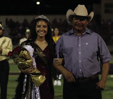 Homecoming Queen Chelsy Rodriguez with her father Hector Rodriguez.