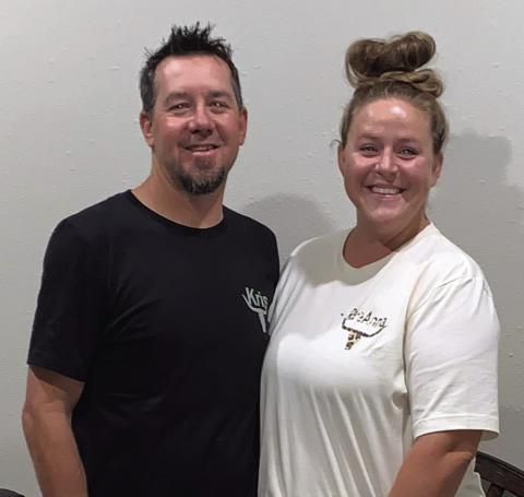 IV THERAPY Kris and RaeAnna Dennison of Post, stand between their massage chairs where patients receive IV infusions. They opened the first satellite Wellness IV Saloon from Caddo Mills, TX, on July 17 and are now accepting appointments. | ANNA GIBSON