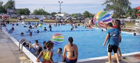 COMMUNITY SPLASH Children and families get a chance to cool off during a Community Recovery Center pool party at the Post Community Pool, coming up June 9 (pictured here, from 2017’s event). | COURTESY PHOTO
