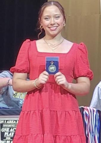 TECHNICAL EXCELLENCE Harli McClellan worked behind the scenes during Post High School’s one-act play production, “Telmah in Death,”earning Best Technician honors at the UIL Area contest. | COURTESY PHOTO