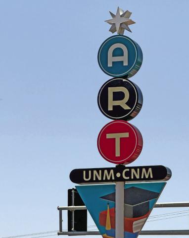 ART IN ABQ The landscape and highway-scape of northern New Mexico, through which historic Route 66 passes, lends itself at every turn to the work of painters, sculptors, architects, writers, dancers—and even bus drivers. (This sign marking an Albuquerque Rapid Transit stop on Central Avenue—old 66—fits right in.) | THE TEXAS SPUR
