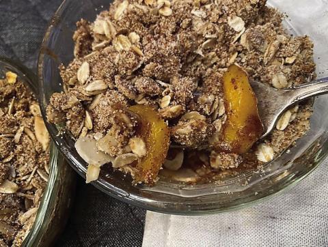 FRUIT CRISP, LaRue gives a versatile recipe to go with any fresh fruit that welcomes summer while supporting local markets and artisans. | ANGELINA LARUE PHOTO