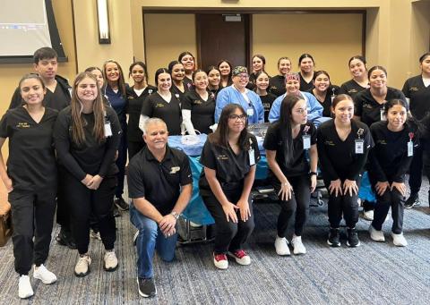 AS A REGISTERED NURSE, teacher Michael Quintana helps train students and nurses during PTECH training at Covenant Hospital in Lubbock. | COURTESY PHOTO