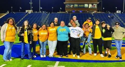HONORED BAND Several Post ISD band students were honored members of the San Angelo Ram band at the game on Saturday, November 2. San Angelo alumni, band director Russell Dean, and assistant director Nikki Moore took the students to play alongside the college band. Post ISD is grateful to give the students an early collegiate experience and tour. | COURTESY PHOTO