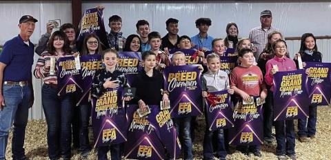 The Southland Stock Show was held on Saturday, Jan. 7, at the Southland Show Barn. Twenty-two students showed their animals that included cattle, goats, sheep, rabbits, and swine. Lunch followed in the Southland Cafeteria. See the show results on Page 8. Photo Provided