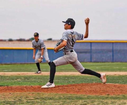 BOLD GOLD Antelope Jax Perez pitched against Tahoka Bulldogs with a 12-7 win on Friday, April 3. | COURTESY PHOTO